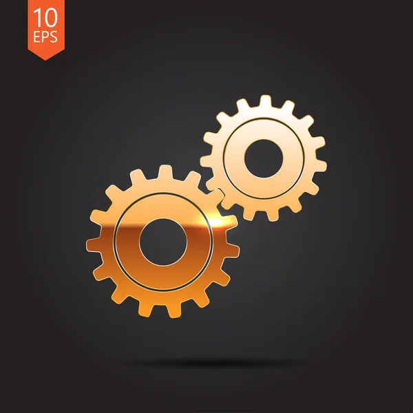 Flat cogwheels icon — Stock Vector