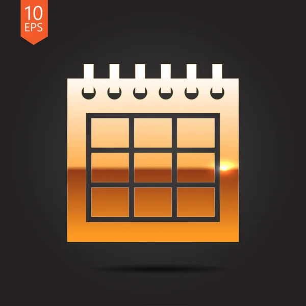 Platte kalender pictogram — Stockvector