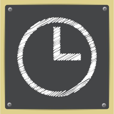 Tebeşir Saat simgesi çizilmiş