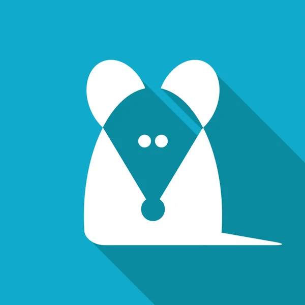 Plochý potkan nebo myš ikona — Stockový vektor