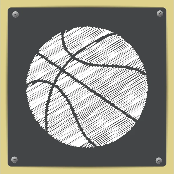 Chalk drawn basketball icon — Stock Vector