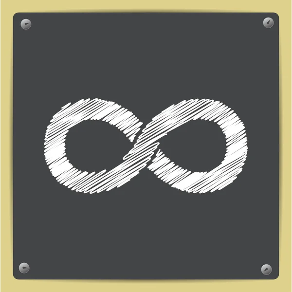 Infinity chalk drawn icon — Stock Vector
