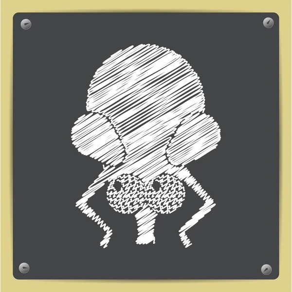Giz desenhado ícone mosca —  Vetores de Stock