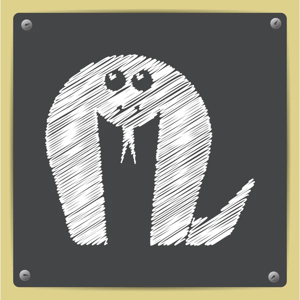 Krita ritade cobra ikonen — Stock vektor