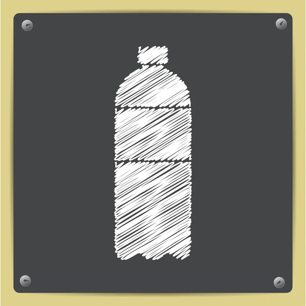 Garrafa de água giz desenhado — Vetor de Stock