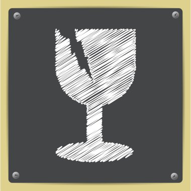 kırılgan tebeşir kroki simgesi