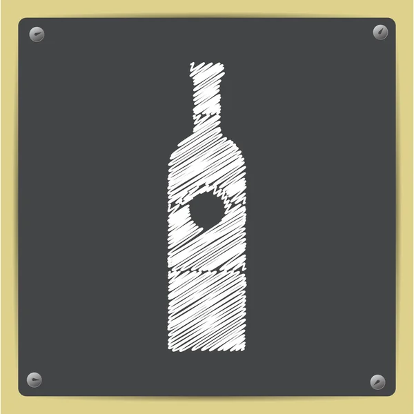 Botol Anggur Datar - Stok Vektor