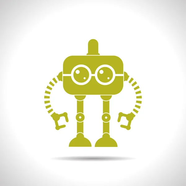ベクトル単色ロボット玩具 — ストックベクタ