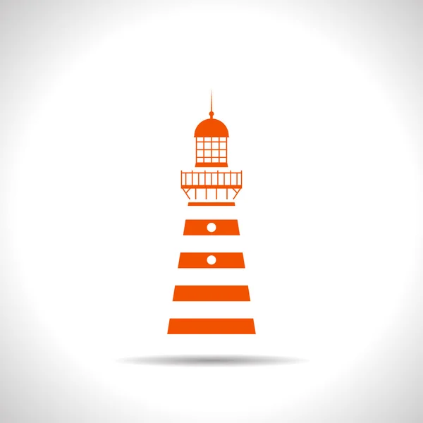 Icono del faro plano — Vector de stock