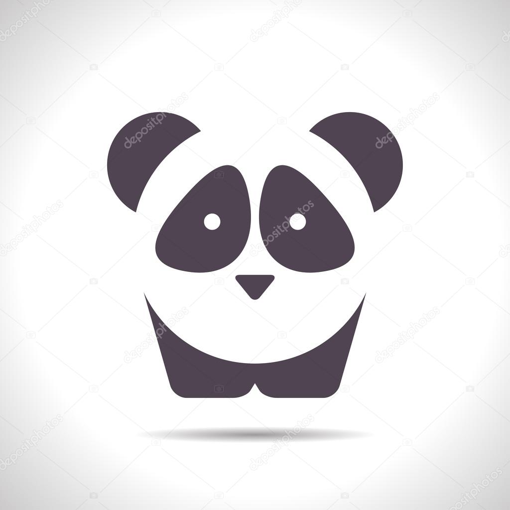 flat color panda icon