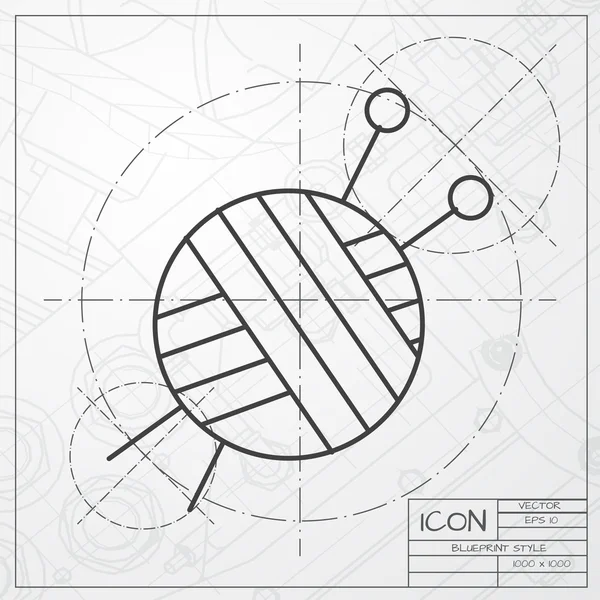 Bola de hilado a medida para tejer — Vector de stock