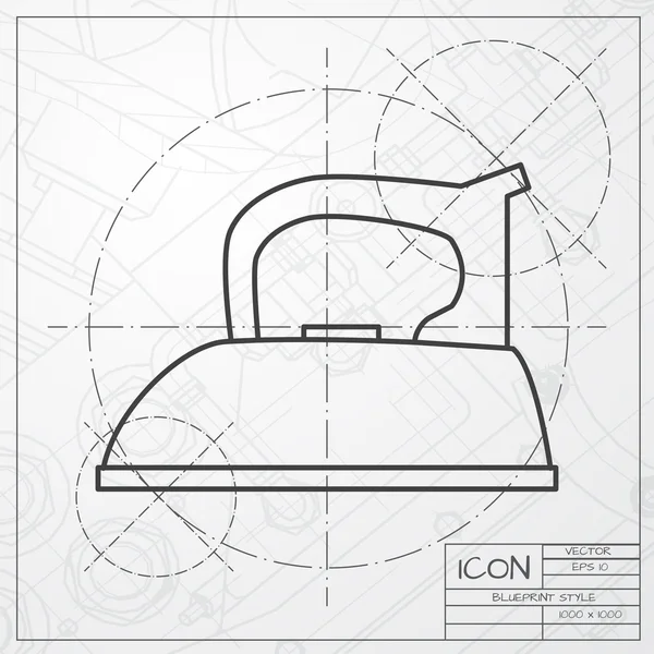 Icono de hierro a medida sobre fondo plano — Vector de stock