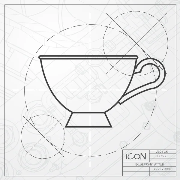 Плоска чашка для чаю або кави — стоковий вектор