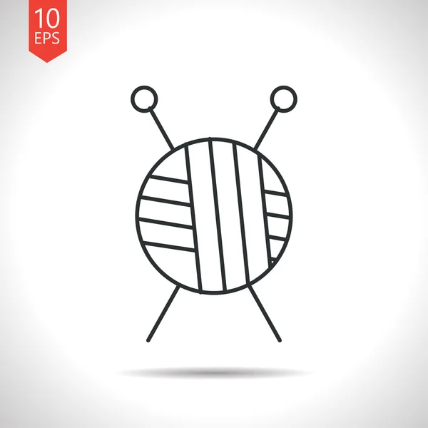 Boule de fil ravel pour icône de tricot — Image vectorielle