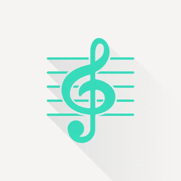 Icono de música plana — Vector de stock
