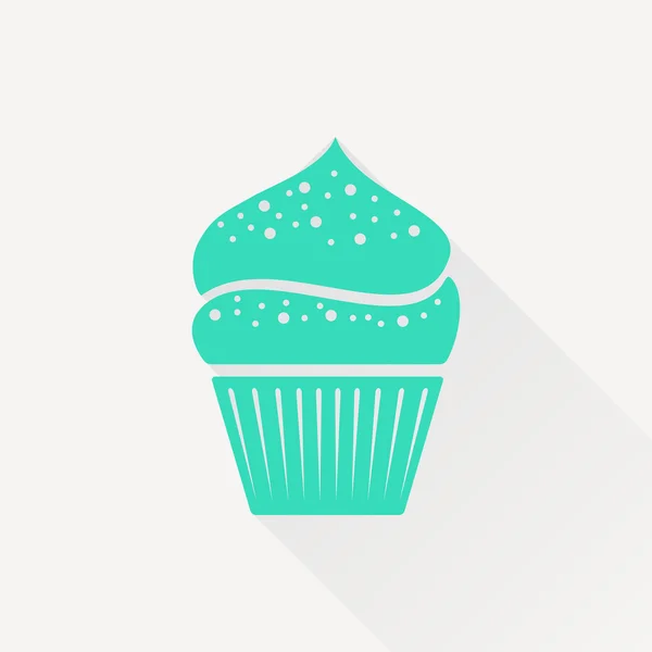 Icône cupcake plat . — Image vectorielle