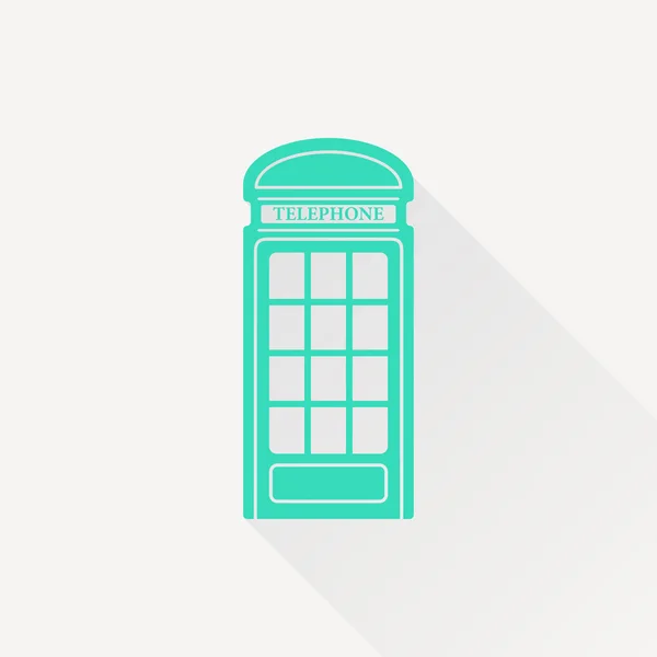 Flat telephone box icon — Stock Vector