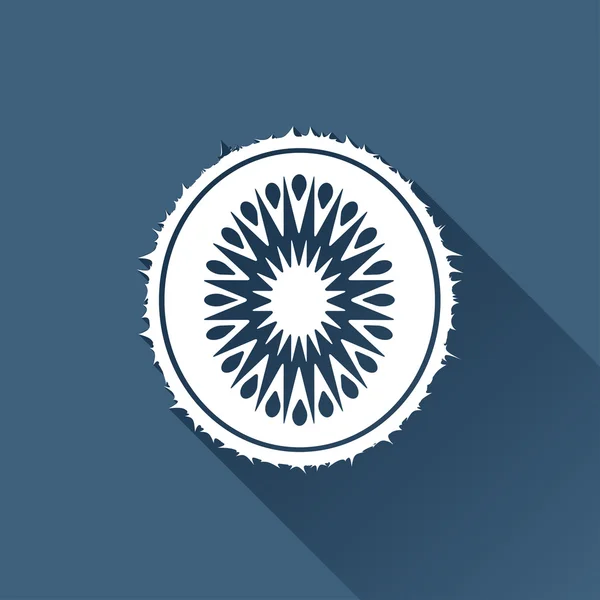 Platte kiwi pictogram — Stockvector