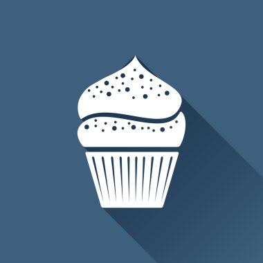 Düz cupcake simgesi.