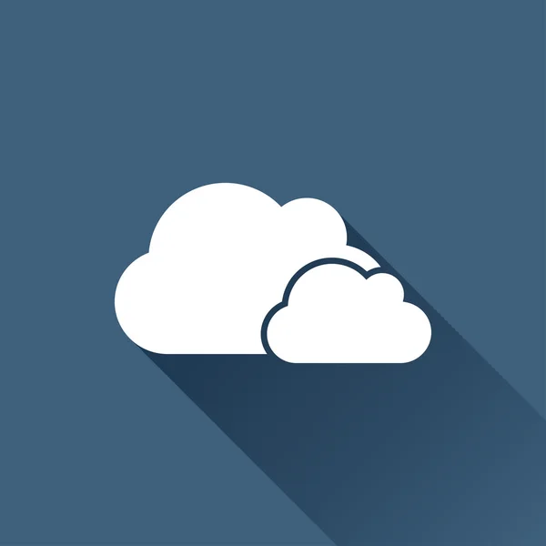 Platte wolken pictogram — Stockvector