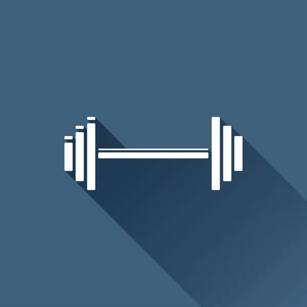 Flat dumbbell icon — Stock Vector