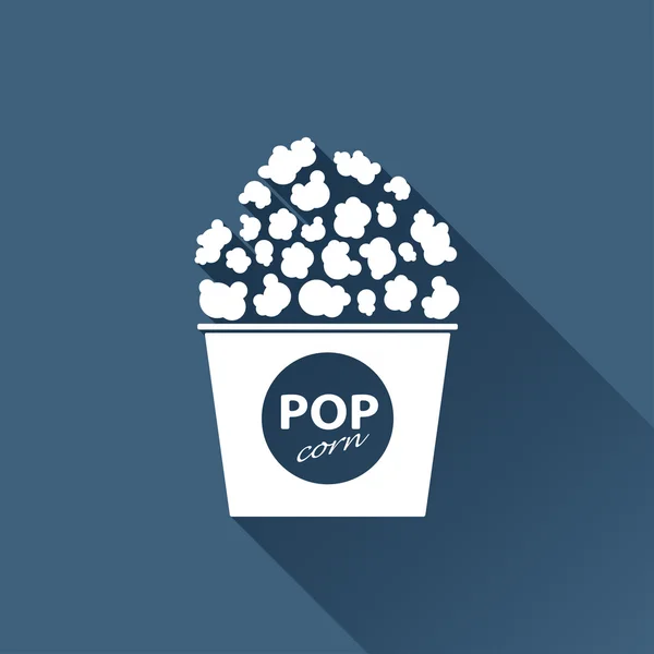 Platt pop corn ikonen — Stock vektor