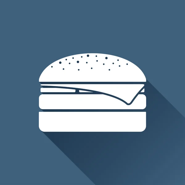 Platte Burger Icoon — Stockvector