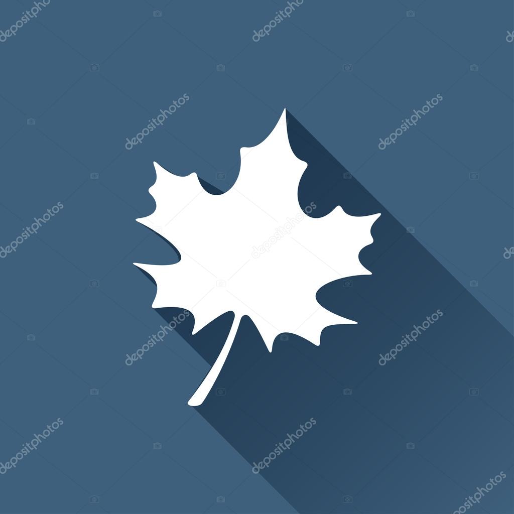 Flat maple leaf icon