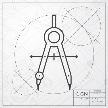 Flat compasses icon clipart