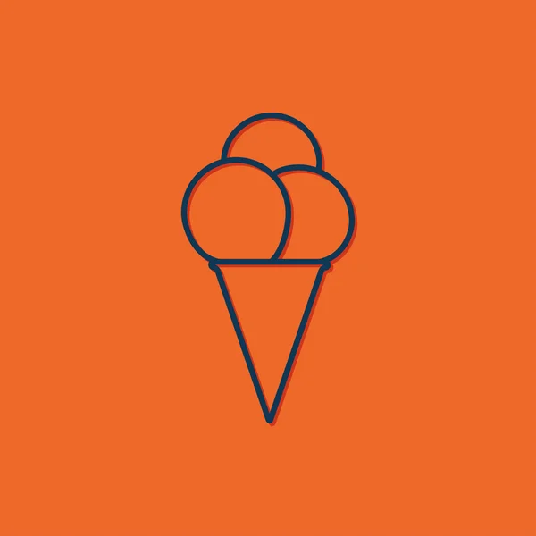 Flat ice-cream icon — Stock Vector
