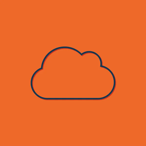 Icono de nube plana — Vector de stock