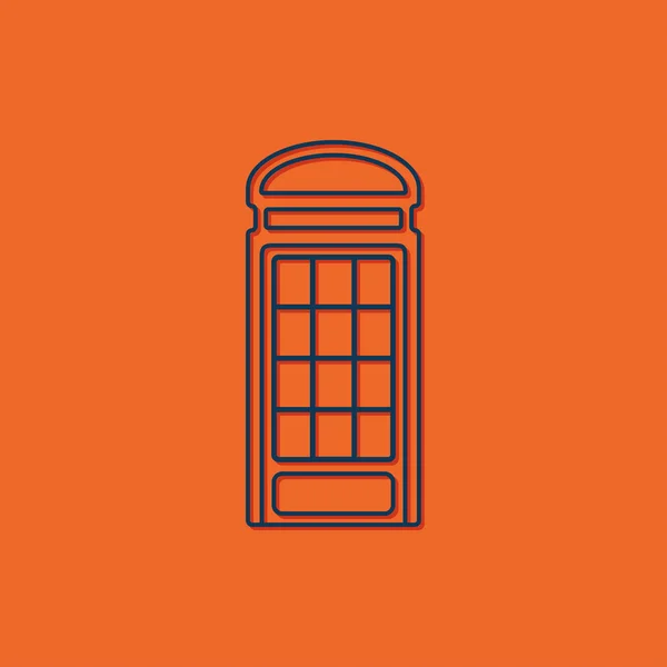 Flat telephone box icon — Stock Vector