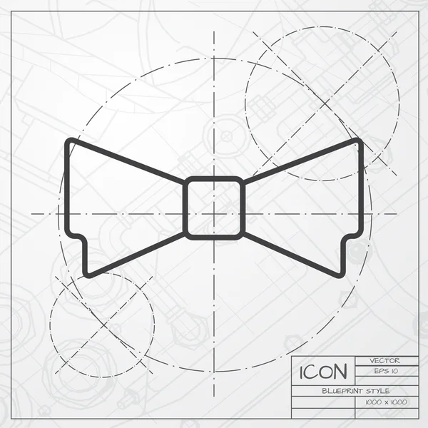 Platte ' bow-tie pictogram. — Stockvector