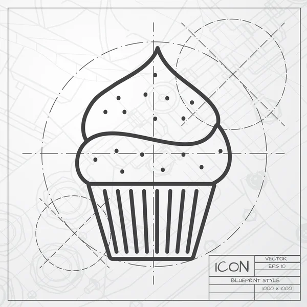 Icono cupcake plana . — Vector de stock