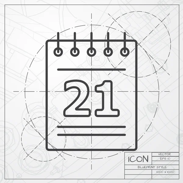 Icône calendrier plat — Image vectorielle