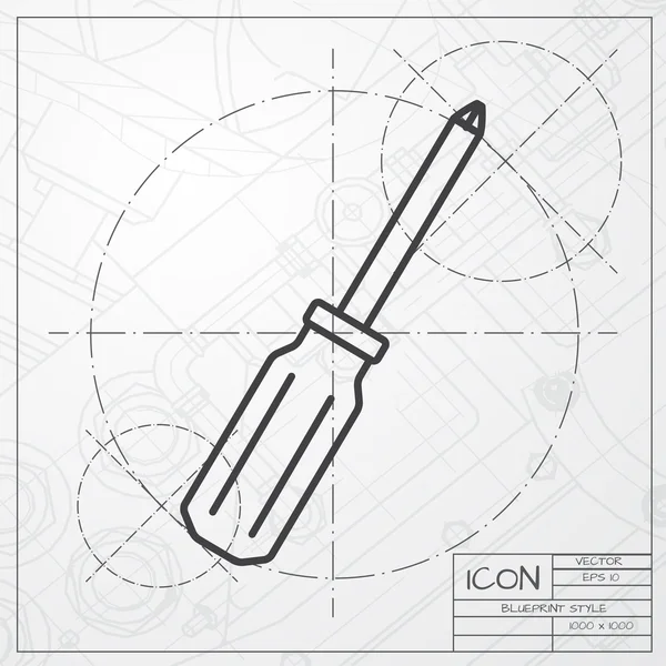 Ikon obeng datar - Stok Vektor