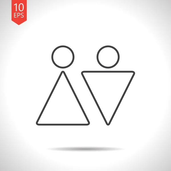 Icône plate couple hétérosexuel — Image vectorielle