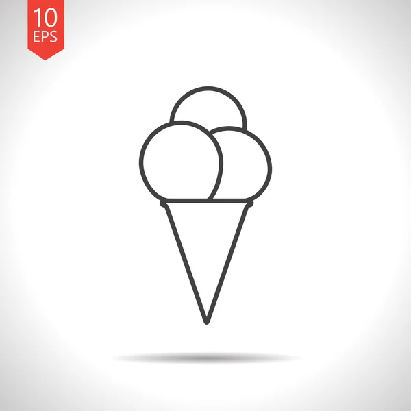 Flat ice-cream icon — Stock Vector