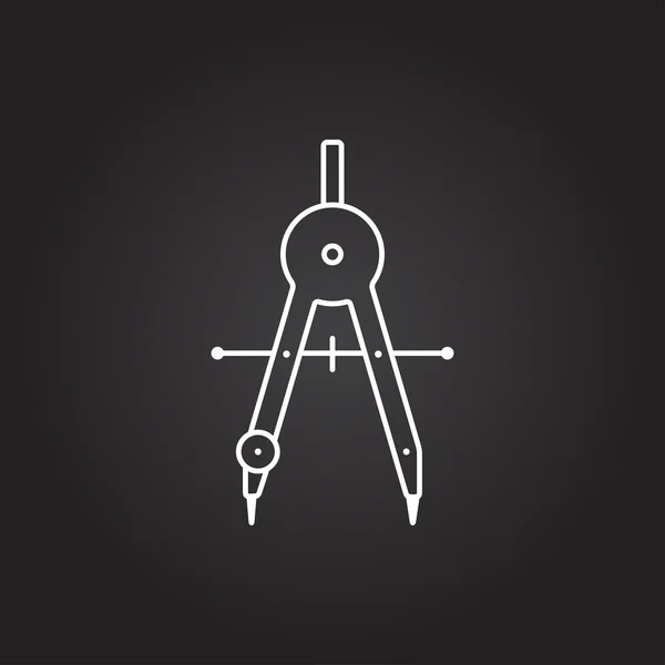 Platte kompassen pictogram — Stockvector