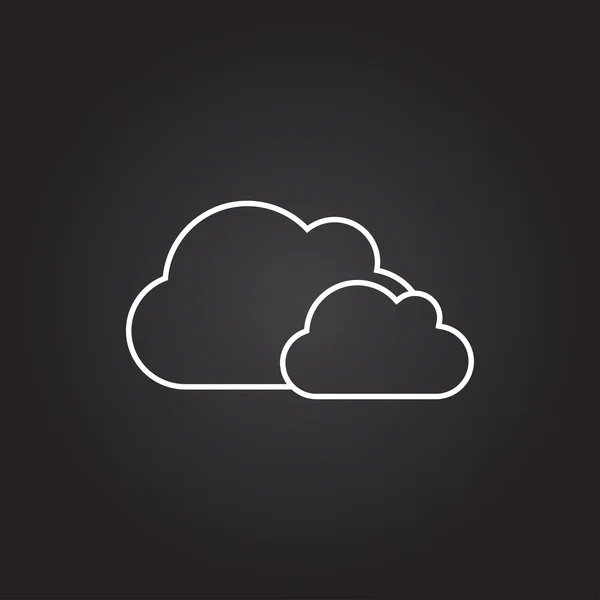 Icono nubes planas — Vector de stock