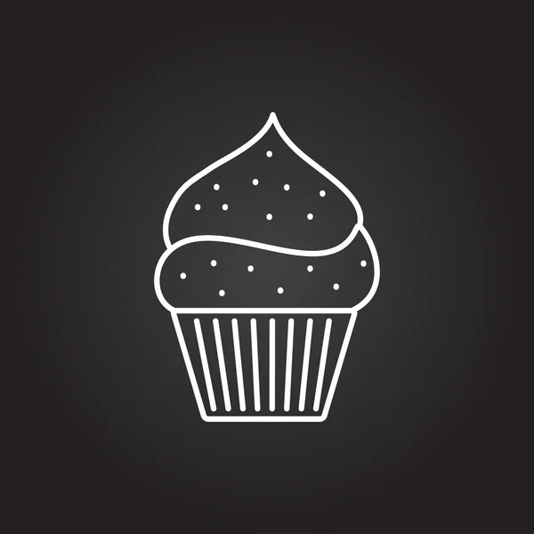 Platt cupcake ikonen. — Stock vektor