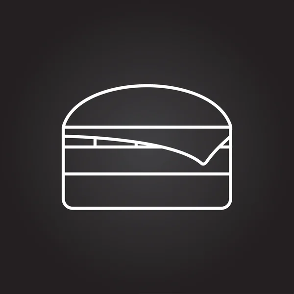 Platte Burger Icoon — Stockvector