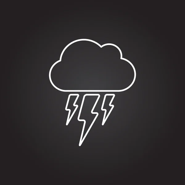 Flat cloud flash icon — Stock Vector