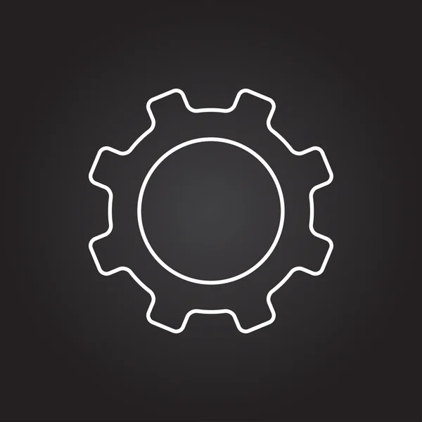 Icono de rueda dentada plana — Vector de stock