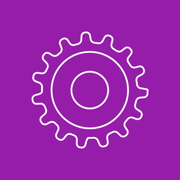 Icono de rueda dentada plana — Vector de stock