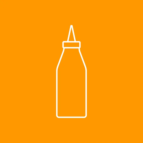 Botol dengan ikon kecap - Stok Vektor