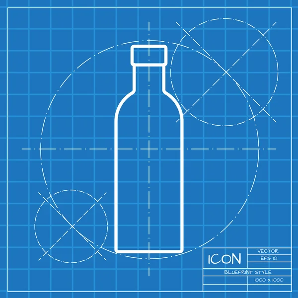 플랫 올리브 오일 병 — 스톡 벡터