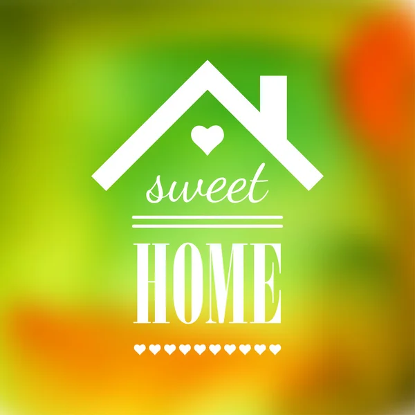 Sweet home symbol on blur background — Stock Vector