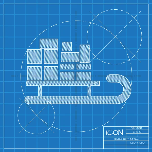 Trineo con cajas de regalo de Navidad — Vector de stock