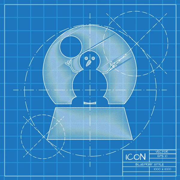 Рождественский снежный шар со снеговиком — стоковый вектор